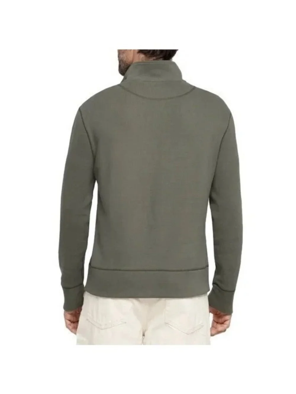 Banana Republic Men's M Olive Green Half-Zip Pullover Sweater Cotton Blend N1475
